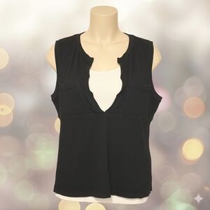 Bay Studio Sleeveless V-Neck Top Black, Women’s XL